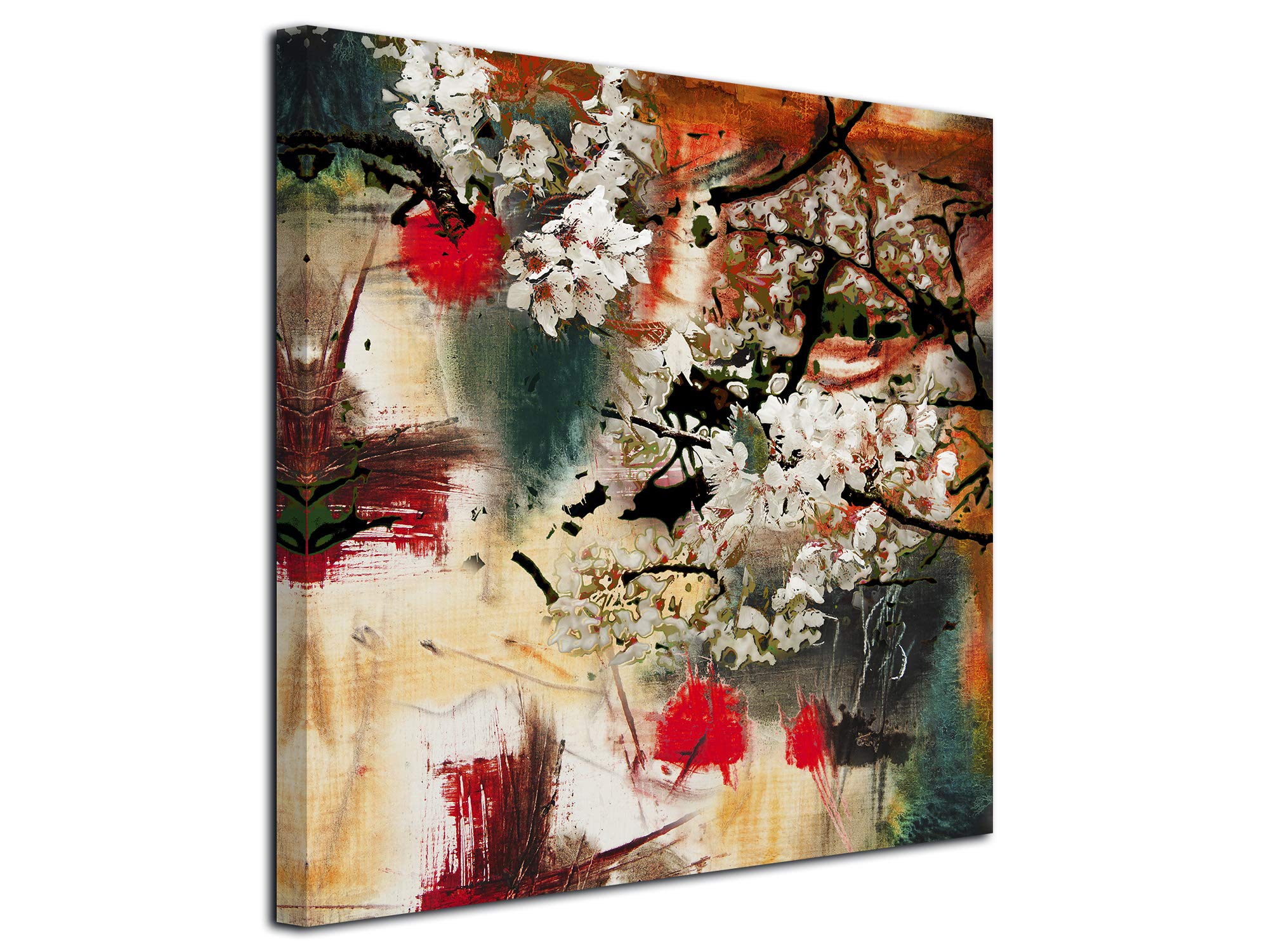DECLINA, Quadro Decorativo da Parete per Soggiorno Moderno, Quadro Decorativo da Parete, Tela Decorativa, Pittura Astratta Floreale, 30 x 30 cm, Canvas, 80x80 cm