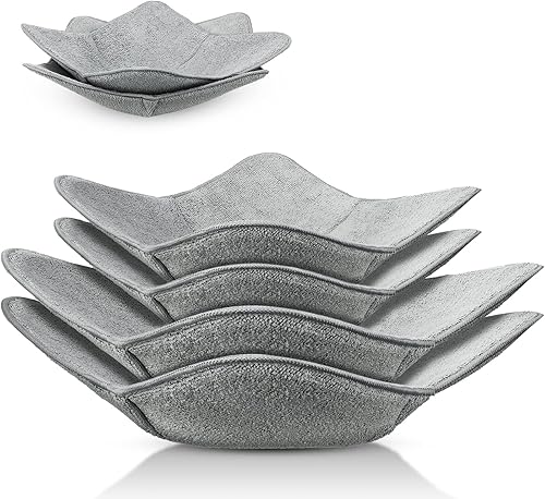 Geiserailie Soporte para cuenco apto para microondas, multiusos, a prueba de calor, protector de poliéster para sopa de alimentos, 2 tamaños (gris,