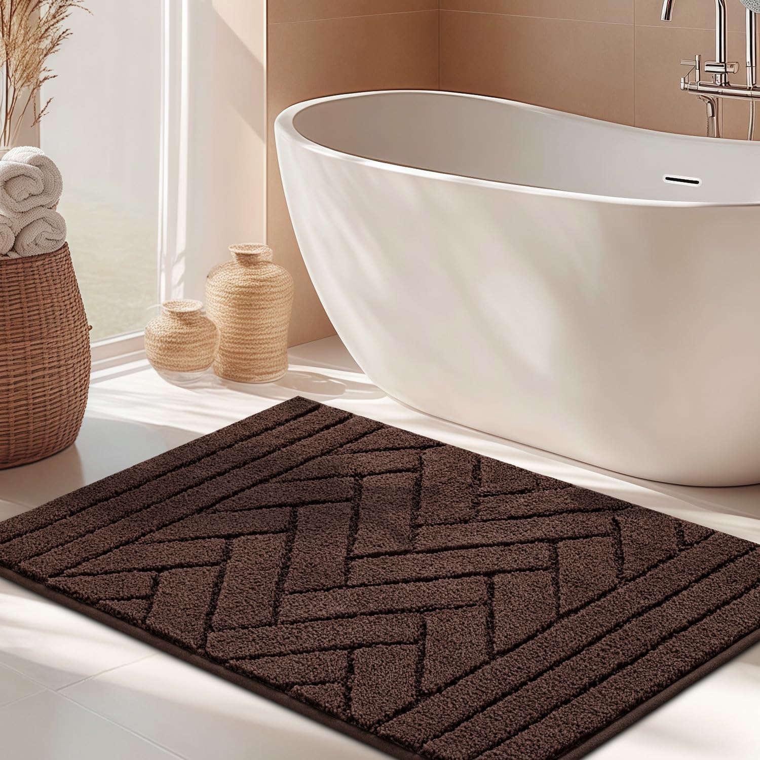 Biscpro Küchenteppiche Küchenmatten 50x80 Rutschfestes,Waschbar Küche Bodenmatte Küchenmatten,Komfort Pflegeleicht Für Küche Fußmatte,Badteppich-Kaffee