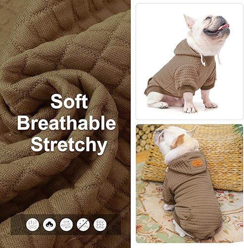 Vista 148 de BEAUTYZOO Suéter con capucha para perros pequeños y medianos con bolsillos, ropa para perros pequeños y medianos, abrigos de algodón laminado