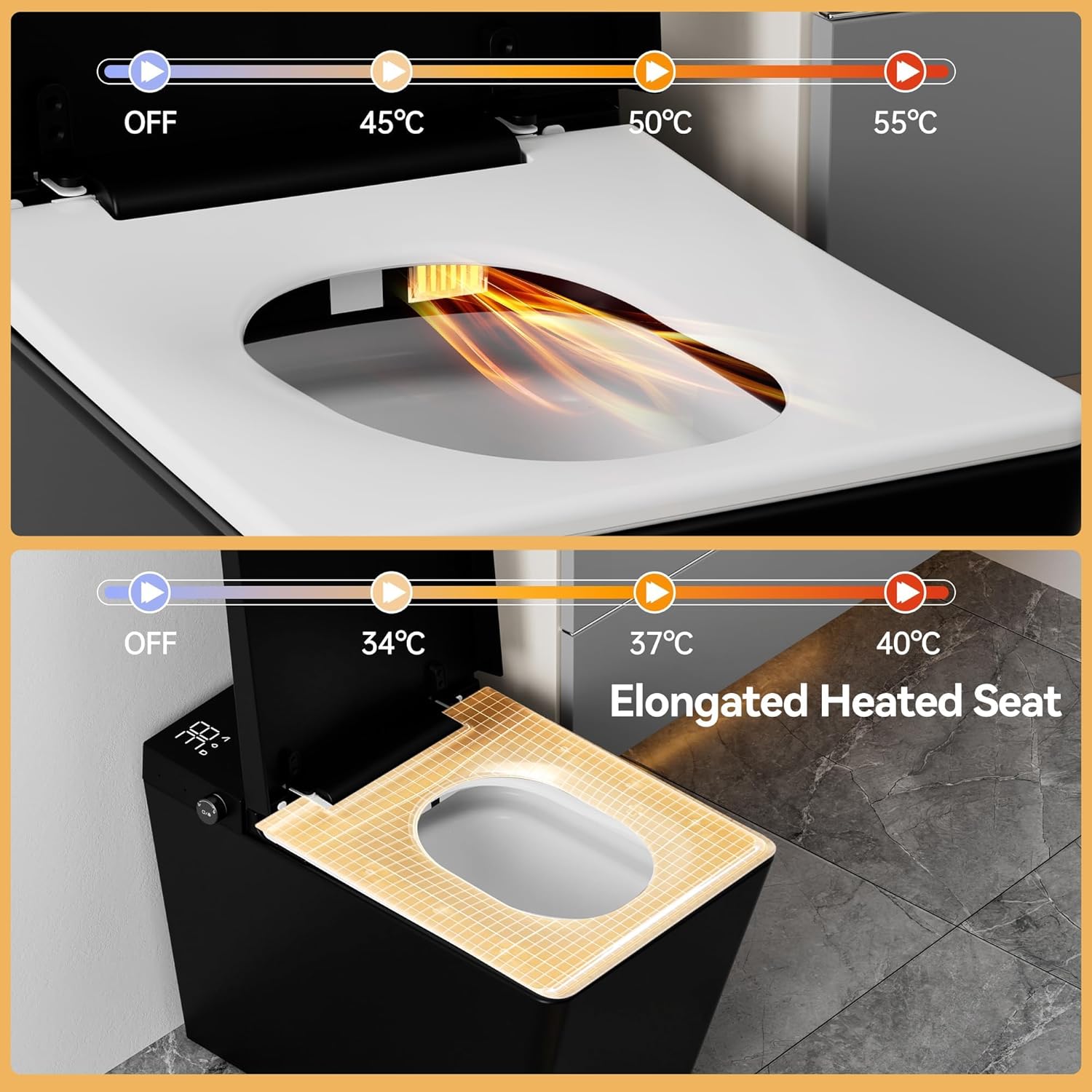 WinZo Smart Toilet heated seat temperature settings