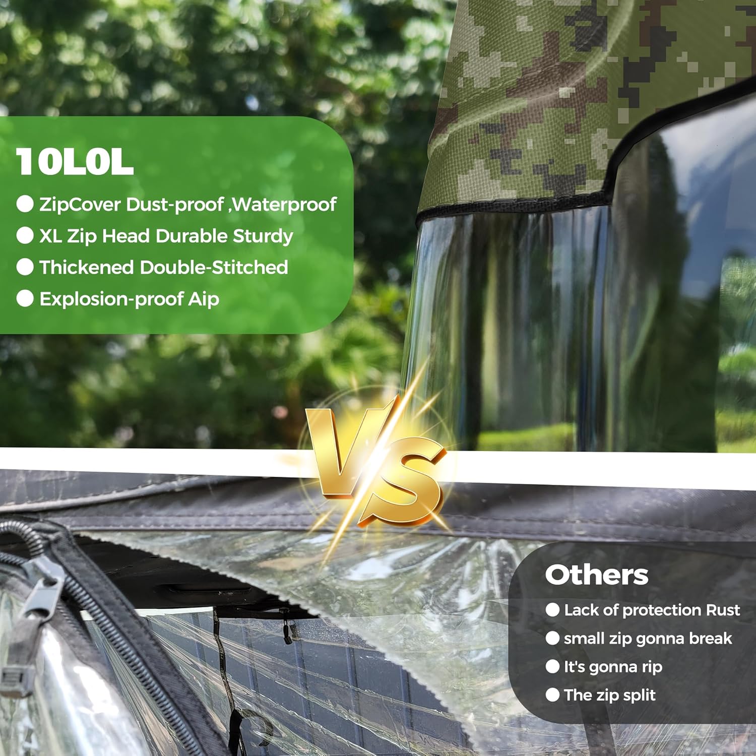 10L0L Universal Golf Cart Enclosure 86.6in 4 Passenger Fit for Yamaha Club Car EZGO TXT RXV, Waterproof Windproof Snowproof Portable Transparent 4 Sided Driving Cover