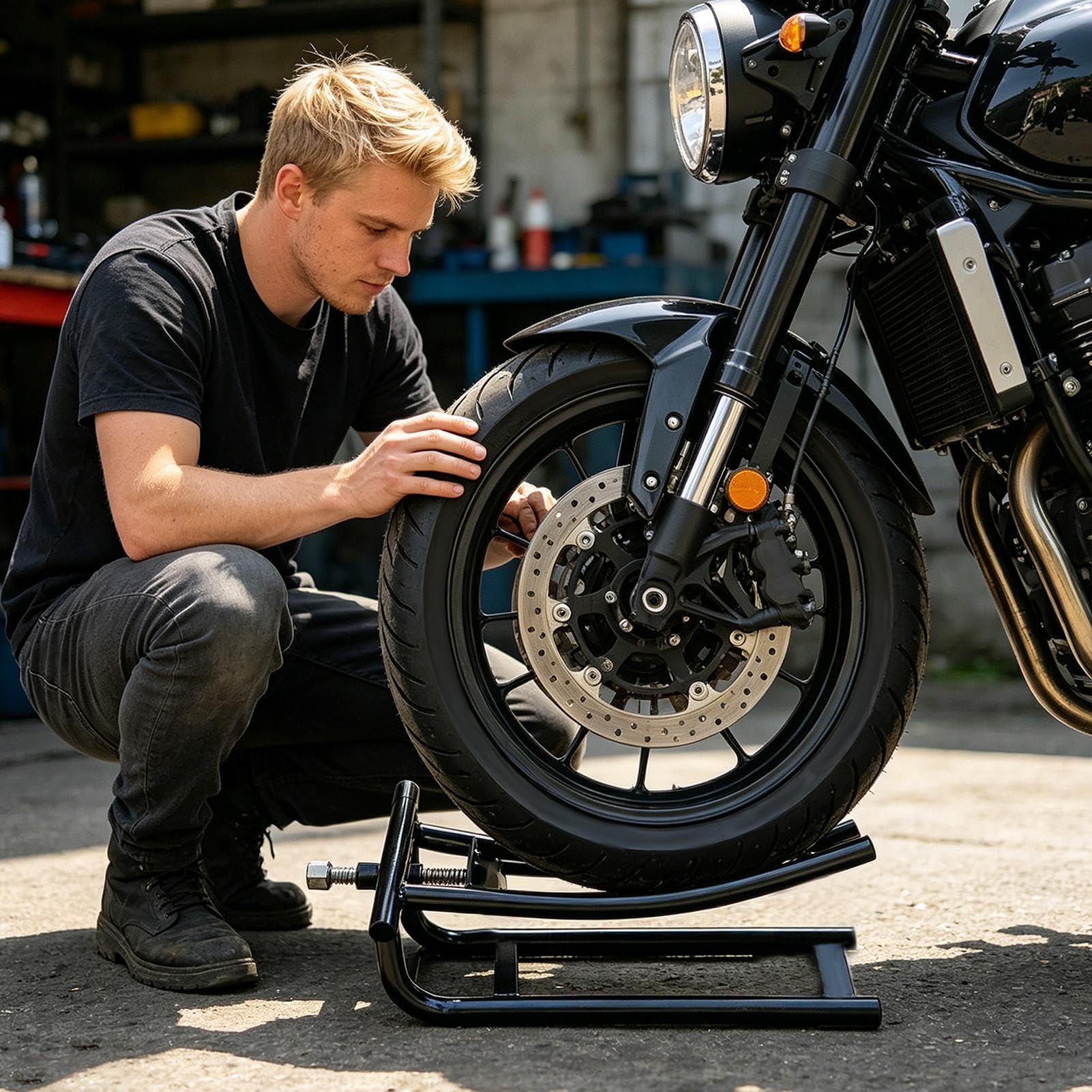 Motorrad-Hebeständer, Universeller Hochleistungs-Reifenheber | Achslift-Funktionalität, Motorrad-ständer, Für Zuhause, Garage, Werkstatt, Ausflug, Straße