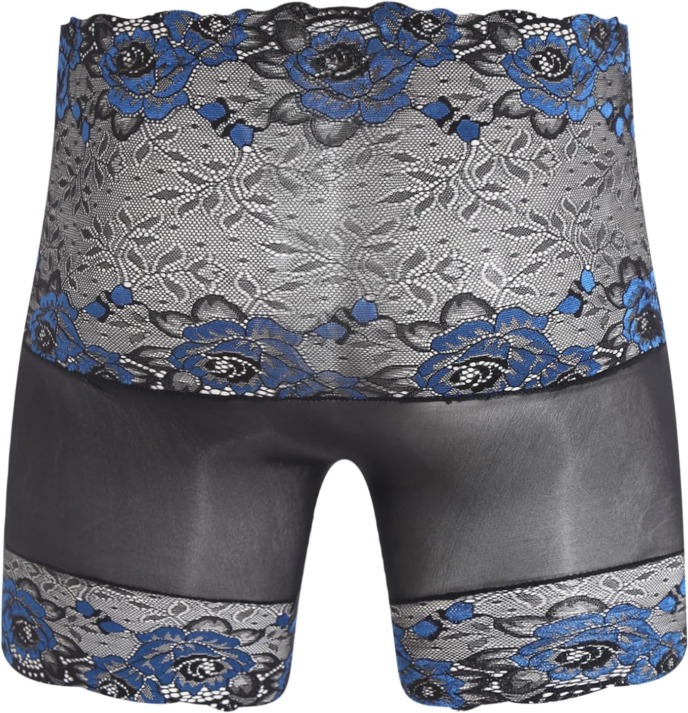 Freebily Mens Sexy Sissy Floral Lace Panties Mesh Sheer Boxer Shorts Shiny Oily Crotchless Underwear