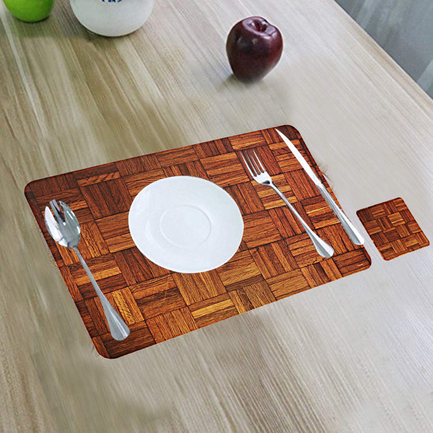Floral Placemats & Coasters - Multicoloured Set of 6 -3