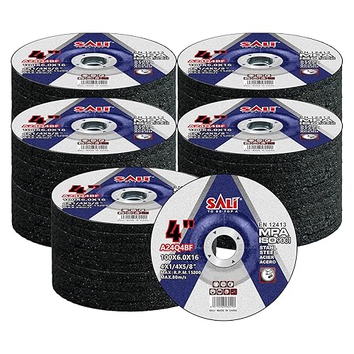 Miniatura 9 de SALI Muelas abrasivas de 4 pulgadas para metal de uso general y acero inoxidable, disco de pulido de óxido de aluminio para amoladora angular,