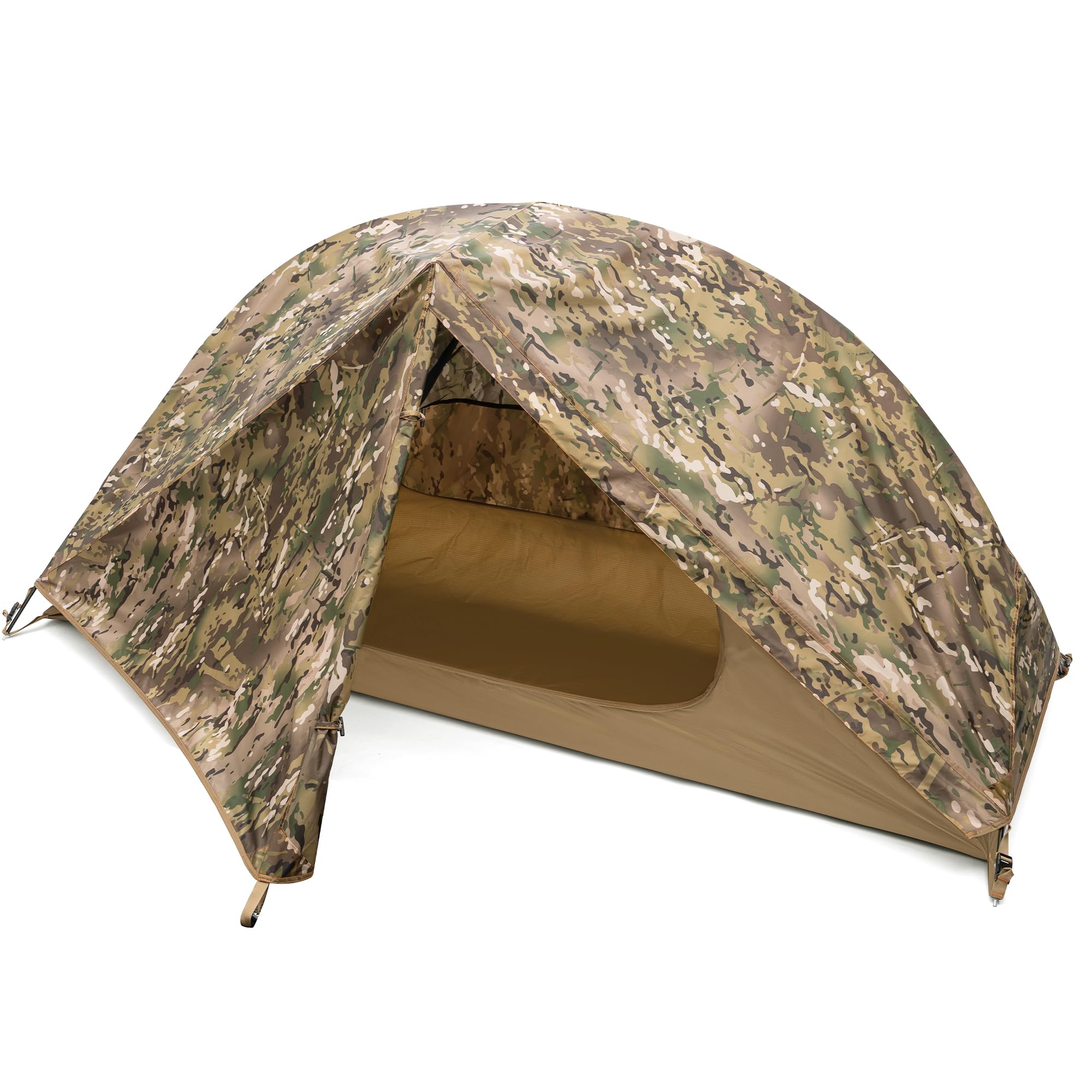 FREE SOLDIER Campingzelt Outdoor Ultraleichtes Einmannzelt In Camouflage, Outdoor-Camping,1 Person Zelt Abenteuer angelzelt einfach aufzubauen und zu