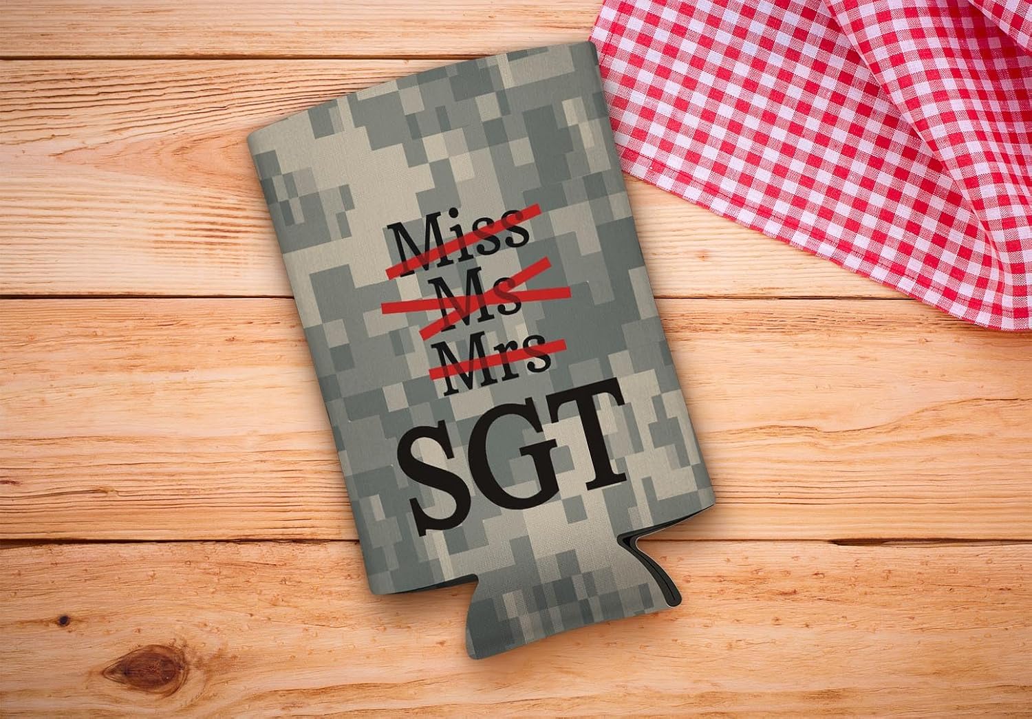 Military Promotion Gifts For Women Miss Mrs Ms SGT Sergeant 12-Pack Ultra Slim Can Thermocoolers