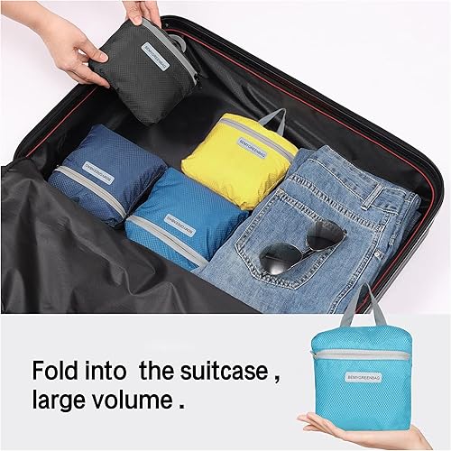 Miniatura 6 de Mochila impermeable plegable 35L para viajes de deportes al aire libre dentro del compartimento de ropa mojada plegable para múltiples