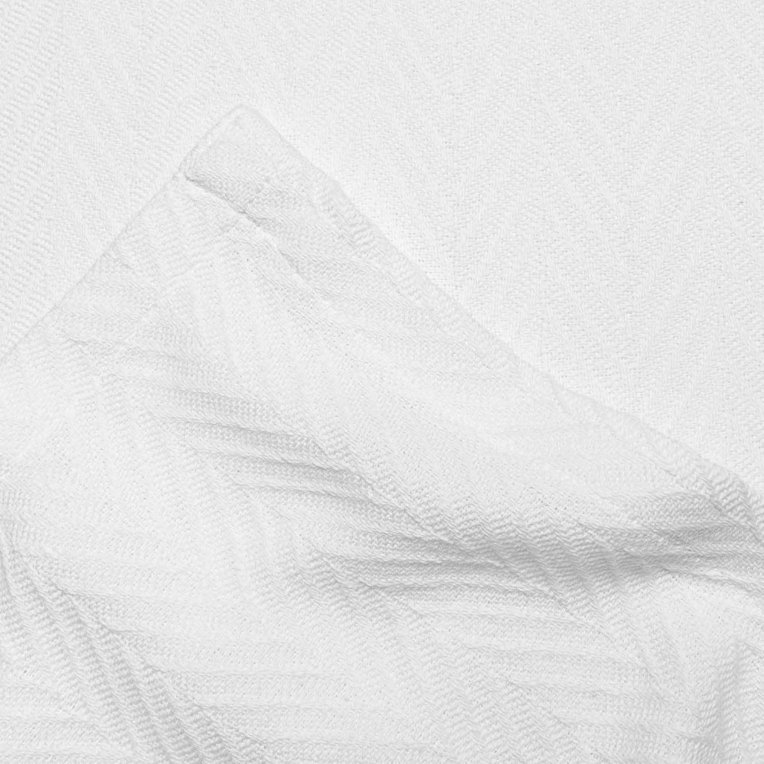 SUPERIOR 100% Cotton Thermal Blanket - All-Season Oversized Throw, Woven Blanket with Herringbone Weave Pattern, White, King Size : Home & Kitchen