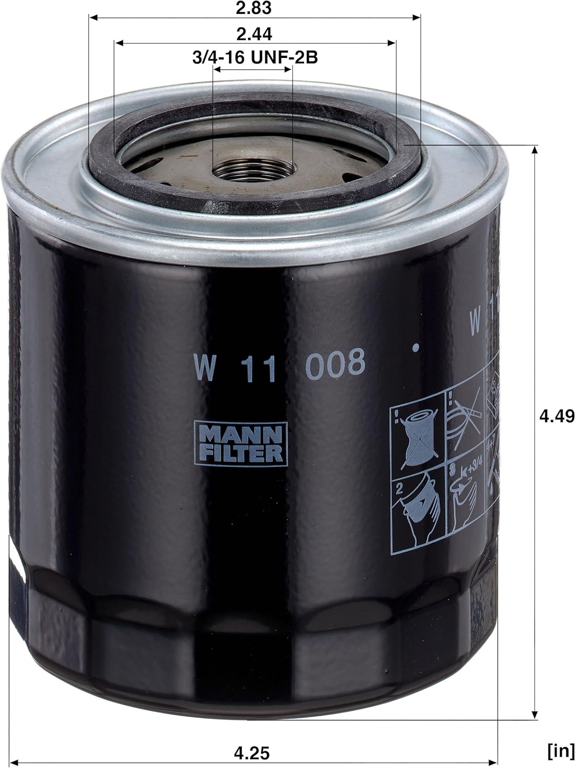 MANN-FILTER W 11 008 Oil Filter - For Cars and Commercial Vehicles