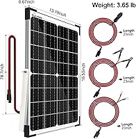 Vista 6 de SOLPERK - Cargador de batería solar de 25 W 12 V, kit de panel solar impermeable con controlador de ahorro de energía para auto, RV, remolque, barco