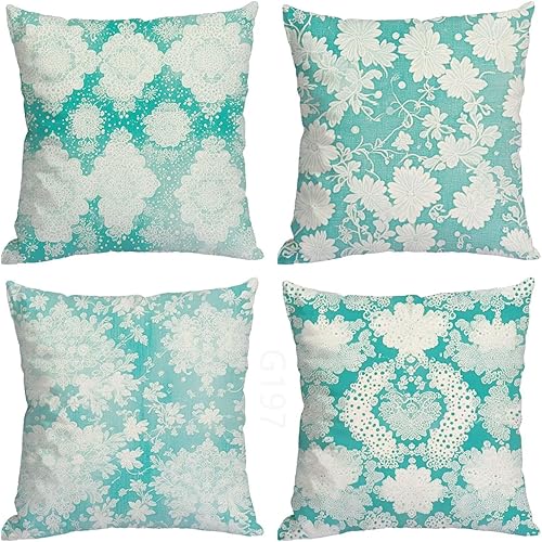 LY-201 - Juego de 4 fundas de almohada decorativas de verano de 12 x 12 pulgadas, color negro, suaves, para sofá, silla, cama, auto, tienda de