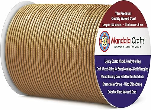 Miniatura 18 de Cuerda Mandala Crafts 0.03 pulgadas 109 yardas para hacer joyería, artesanía, macramé, cuerda de algodón encerado