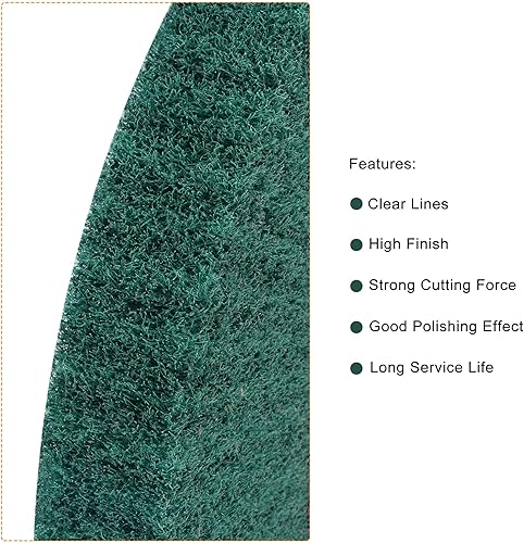Miniatura 3 de uxcell 7.874 in x 0.984 in 240 Grit No Tejido Pulido Bruñido Rueda de Alambre de Nylon Dibujo Abrasivo Flap Rueda para Acero Inoxidable Cobre Verde