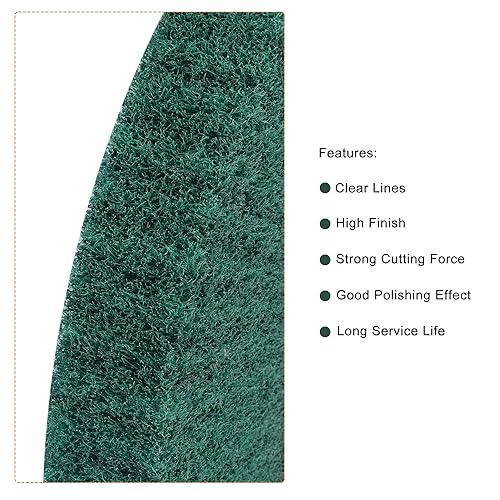 Miniatura 3 de uxcell 7.874 in x 0.984 in 240 Grit No Tejido Pulido Bruñido Rueda de Alambre de Nylon Dibujo Abrasivo Flap Rueda para Acero Inoxidable Cobre Verde