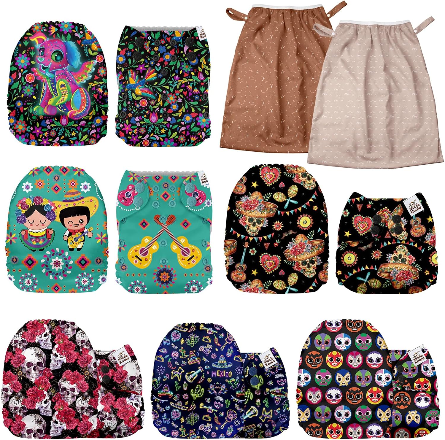Mama Koala 1.0 Baby Cloth Diapers (160027) with 2 Pack Reusable and Washable Waterproof Pail Liners