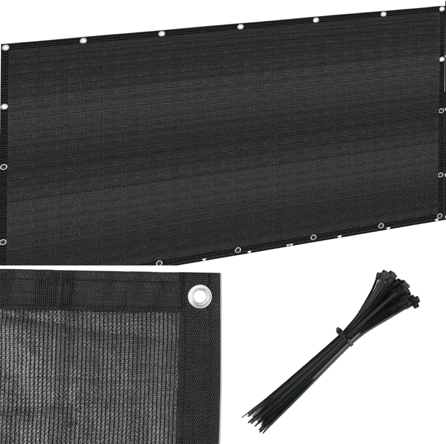 Eden's Decor Heavy Duty Fencing Chain Link Fence Privacy Screen, 150 GSM, Black, 6ft X 18ft