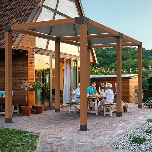 Miniatura 8 de VEVOR Kit de soporte para pérgola de 6 x 6 pulgadas, 2 piezas de soporte de esquina resistente de 4 vías, kit de base de poste de carpintería, vigas