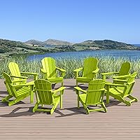 Vista 108 de WestinTrends Malibu - Juego de 2 sillas Adirondack plegables de polietileno para exteriores, color lima