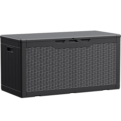 Devoko 100 Gallon Waterproof Large Resin Deck Box Indoor Outdoor