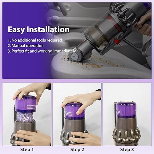 Miniatura 8 de Paquete de 2 filtros de vacío V11 de repuesto para Dyson V11 Torque Drive V11 Animal V11 Extra V15 Detectar filtro de aspiradora inalámbrico, para