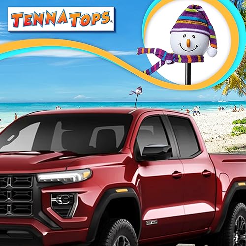 Miniatura 4 de Sombrero y bufanda de invierno púrpura muñeco de nieve para antena de automóvil/colgante de espejo, bonito accesorio para tablero (se adapta a