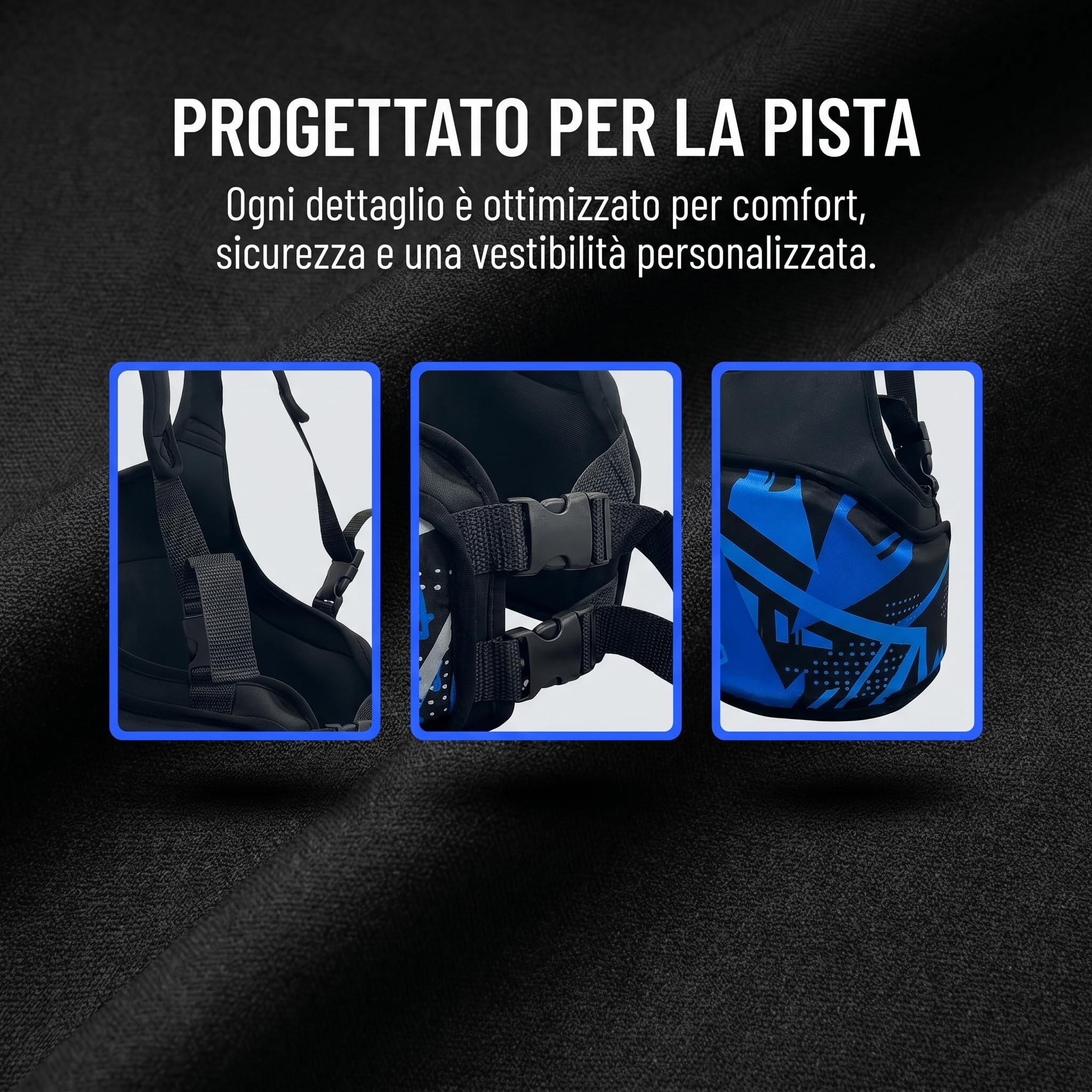 predolo Paracostole Kart Regolabile, Corpetto Protettivo ing Leggero, Corpetto Protettivo Go Kart per Conducenti, Paraschiena e Pettorina per Moto, Sci, Equitazione, Kickboxin, Blu , Adulto