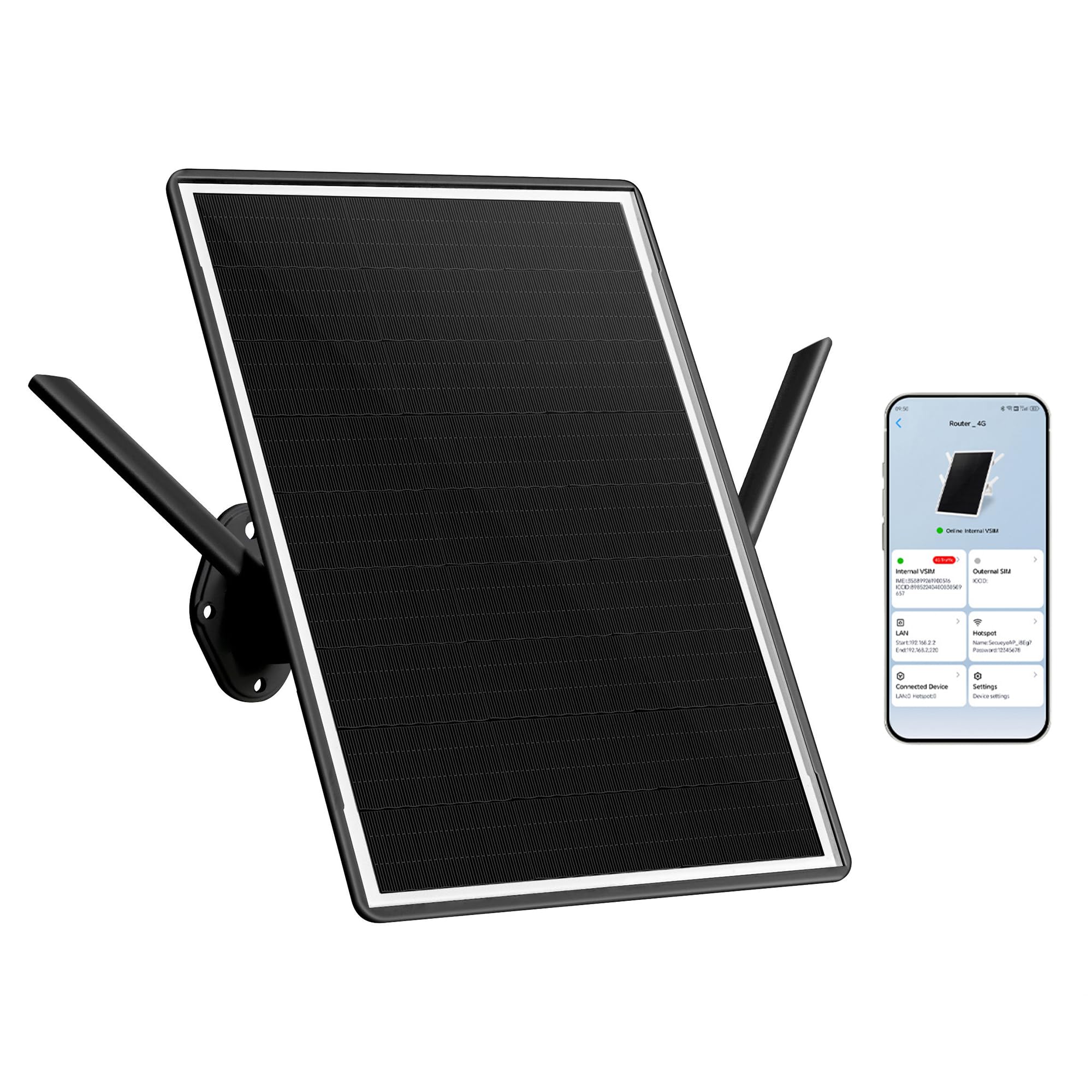 Solar 4G Router LTE Cat.1 Modem 2.4Ghz WiFi6 Hotspot Outdoor Access Point VSIM & SIM Card-Slot Built-in 26000mAh Battery IP66 Waterproof for Security Cameras IOT Devices-picture-20