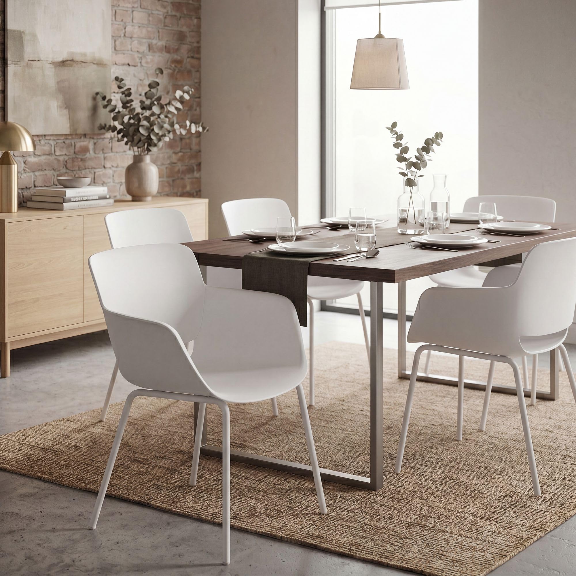CLP Silla Alpena para Interior o Exterior I Butacas Modernas con Respaldo para jardín I Silla Resistente con reposabrazos Color:Blanco