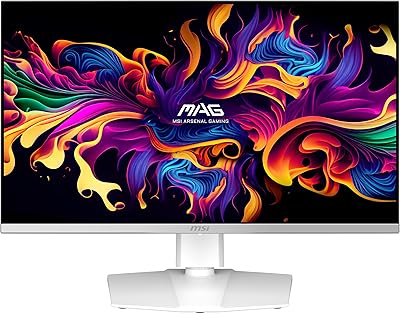MSI MAG 271QP QD-OLED X28 27-inch 2560 x 1440 (QHD) Gaming Monitor, 280Hz, Adaptive-Sync, HDR Ready, HDMI, VGA Port, VESA Mountable, Tilt, 4-Side Slim Bezel, 0.03ms, Black