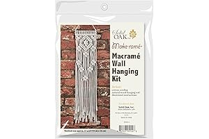 Macrame Kit for Kids Ages 8-12: Solid Oak Small Format Macrame Kit-Lacy Squares