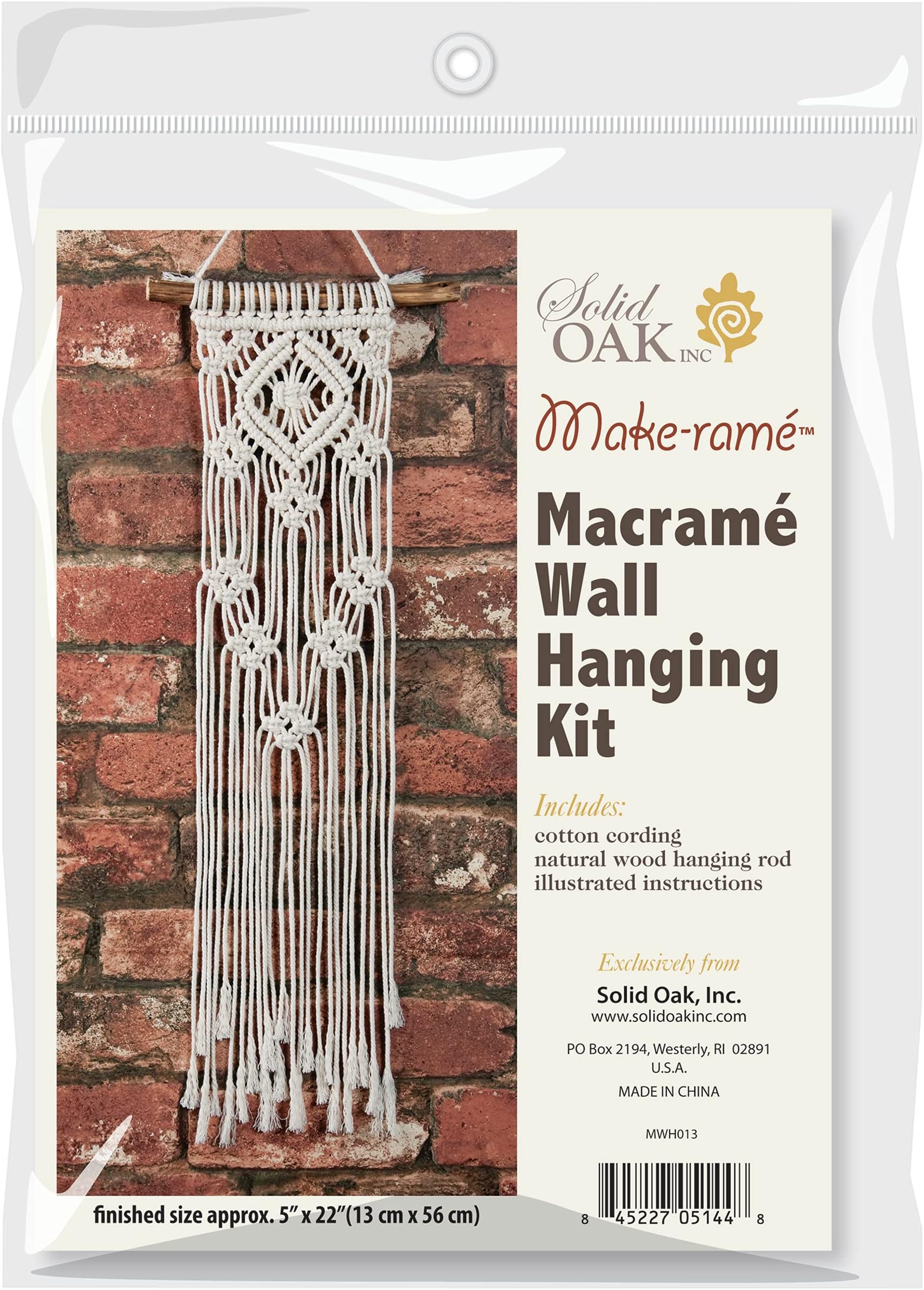 Solid Oak MWH013 Small Format Macrame Kit-Lacy Squares