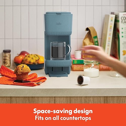 Miniatura 7 de BELLA Cafetera individual, para cápsulas K-Cup y café molido, bandeja de goteo ajustable y removible, apagado automático y accesorios aptos para