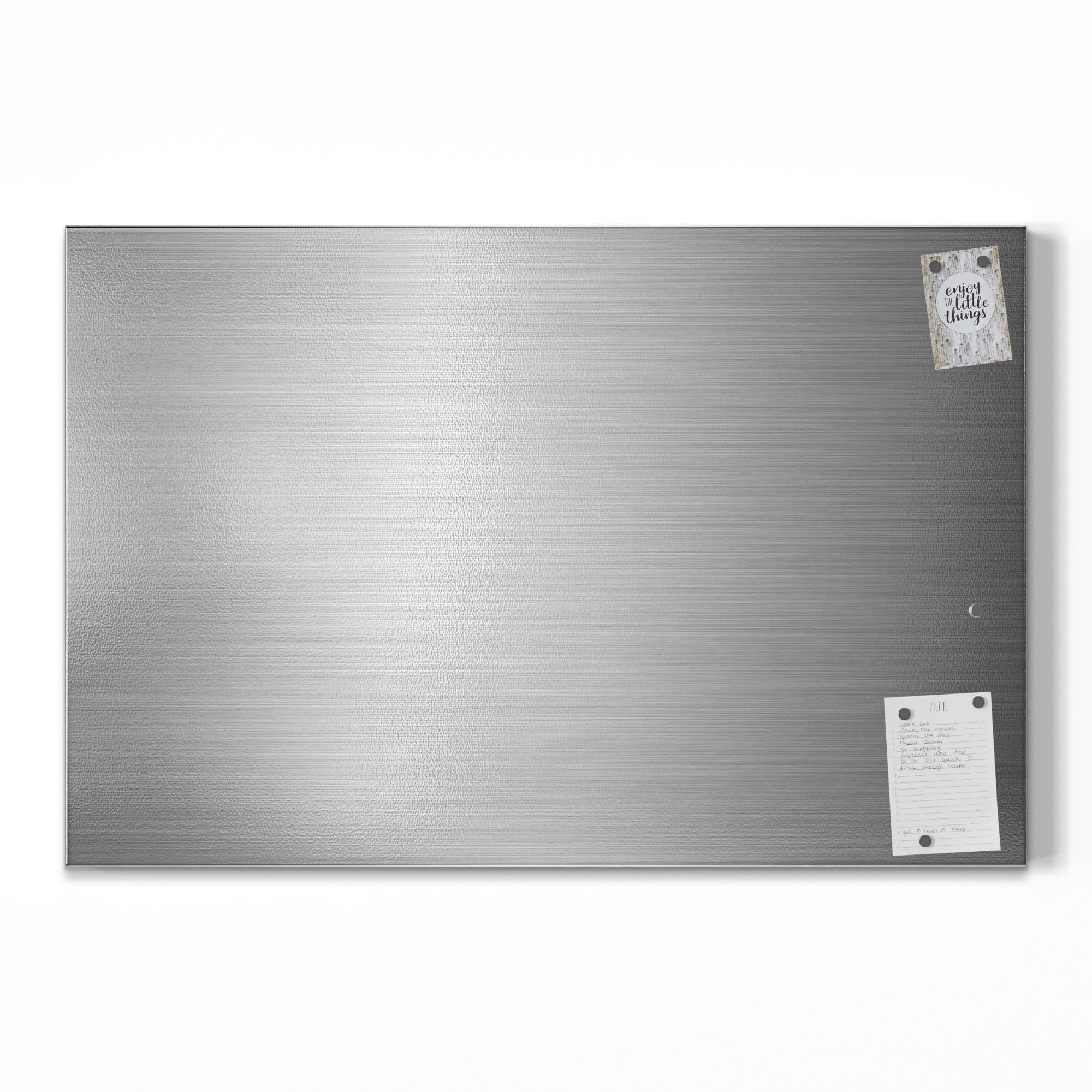 DEQORI Metalen Magneetbord 90x60cm Geborsteld Aluminium - Groot Magnetisch Whiteboard