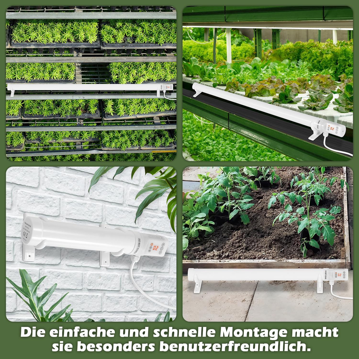 Gewächshausheizung 240W mit Timer & digitalem Temperaturregler