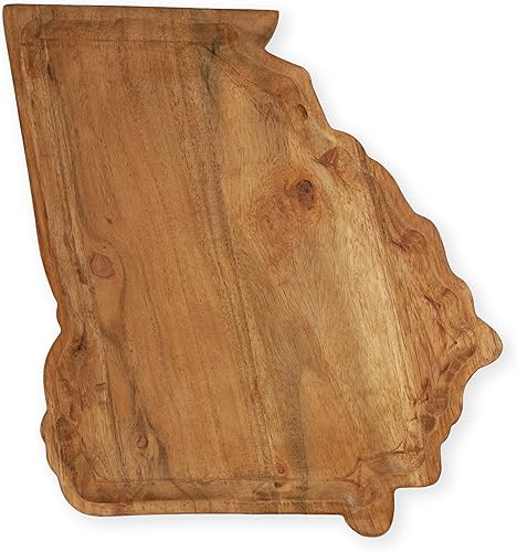 Tabla de servir y cortar de madera de acacia en forma de Georgia, regalo ideal para amigos y familiares georgianos, grande, resistente para uso