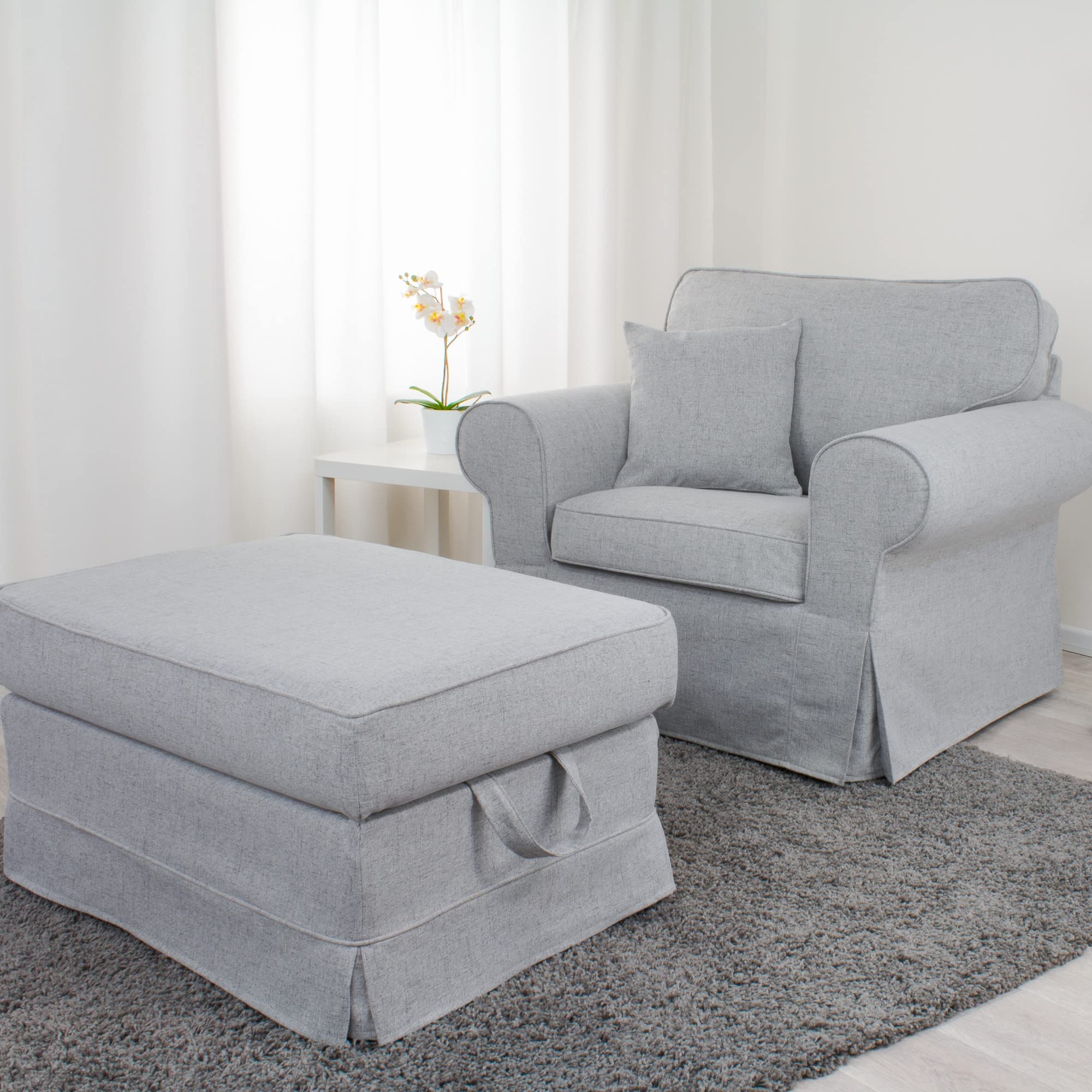 Dagra Perfekter Bezug für EKTORP Hocker (Gray A15)