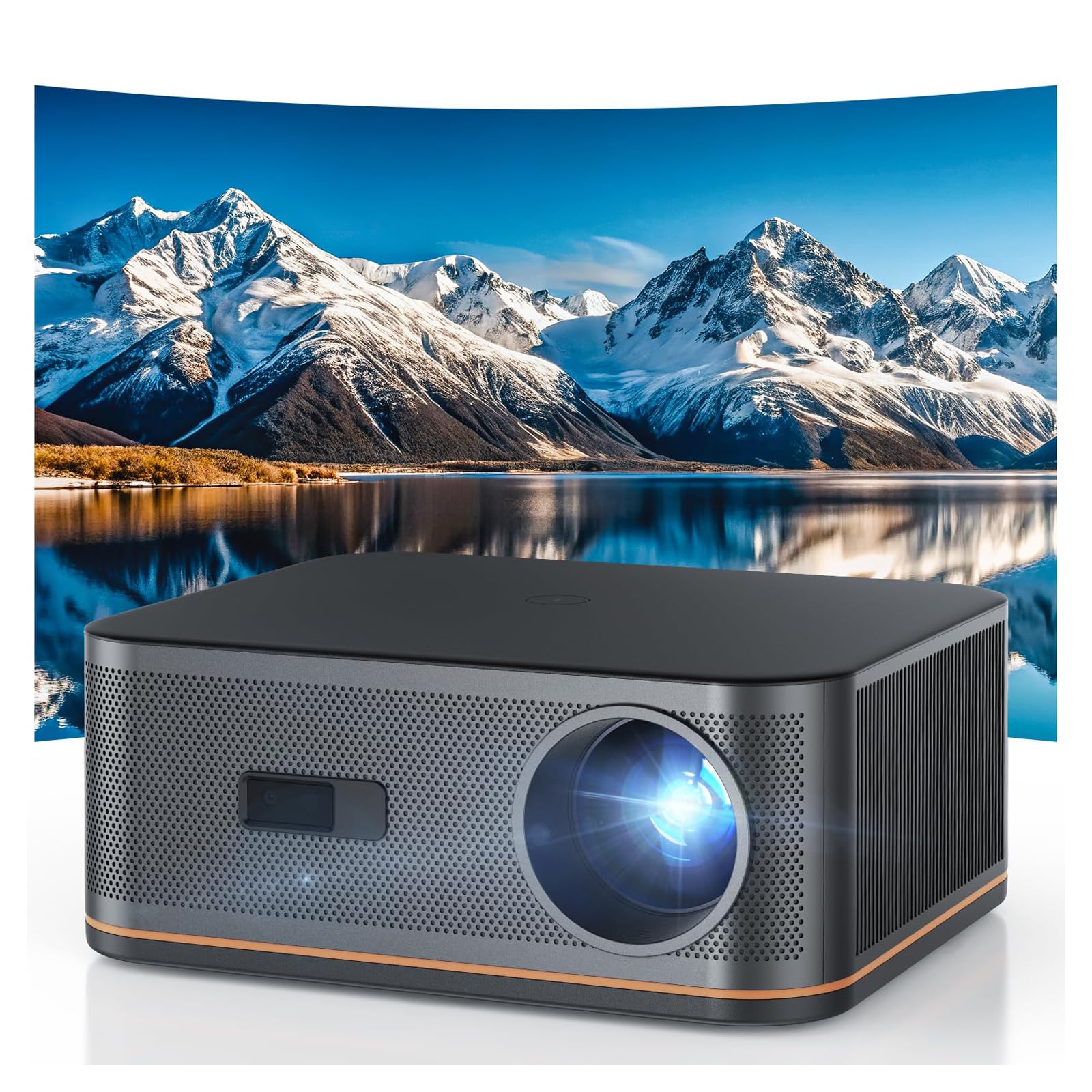 38000 Lumen Proiettore 4k【1500ANSI/Auto Focus/Keystone】, HAPPRUN AI Evita Ostacoli Videoproiettore TV, WiFi 6 & Bluetooth 5.2 Projector 300'' con 50% Zoom Home Cinema per Telefono/TV Stick/PS5/PC