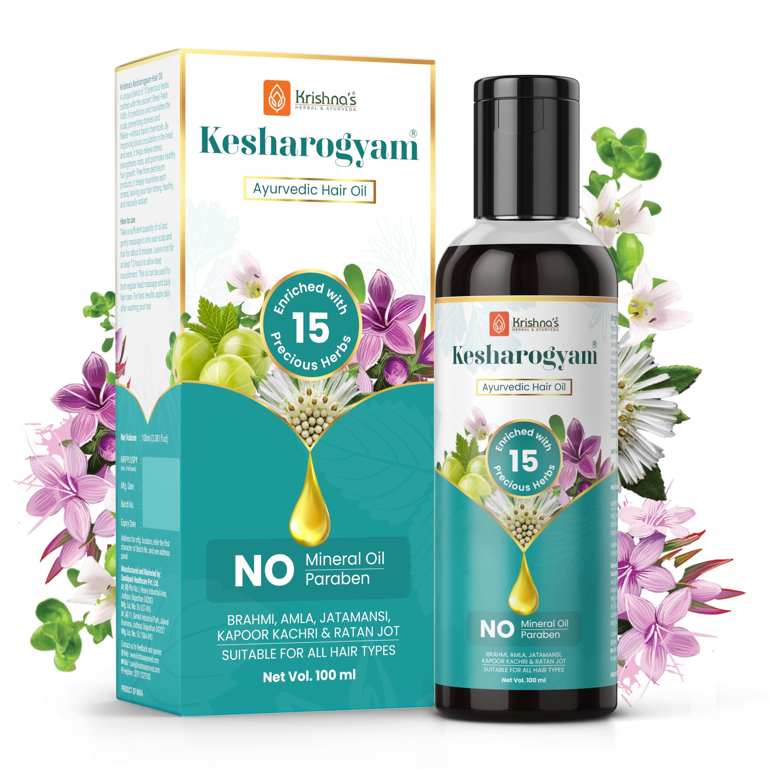 Krishna's Kesharogyam Hair Oil 100 ml - Image 1