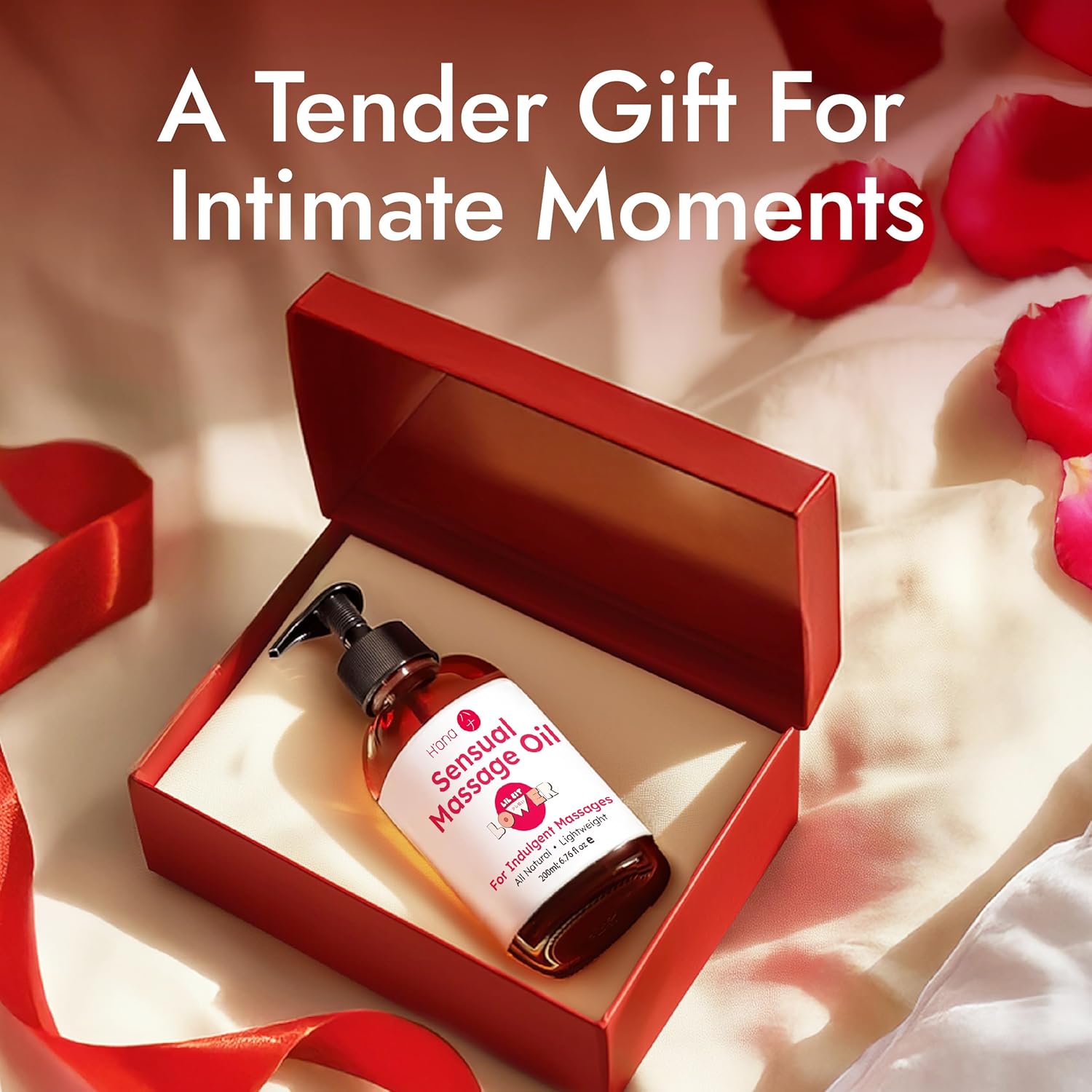 H'ana Sensual Massage Oil for Date Night - Gently Warming, Soothing & Hydrating, Crafted with 100% Pure Vanilla Body Oil for Cozy Moments and Bedtime Therapy (6.76 Fl Oz) - Image 4