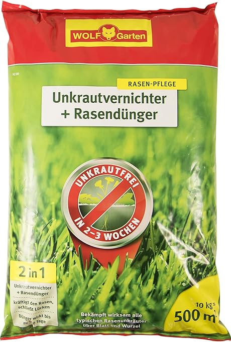 Unkrautvernichter plus Rasendünger