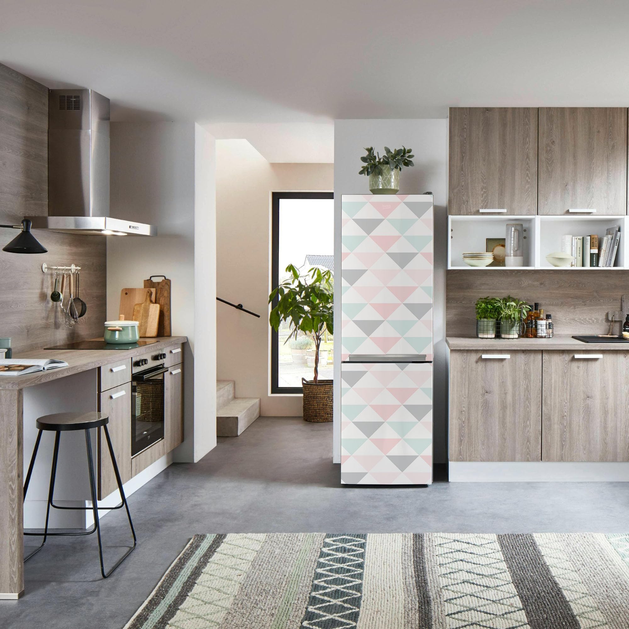 Tapeta samoprzylepna geometryczne trójkąty pastelowy skandynawski design