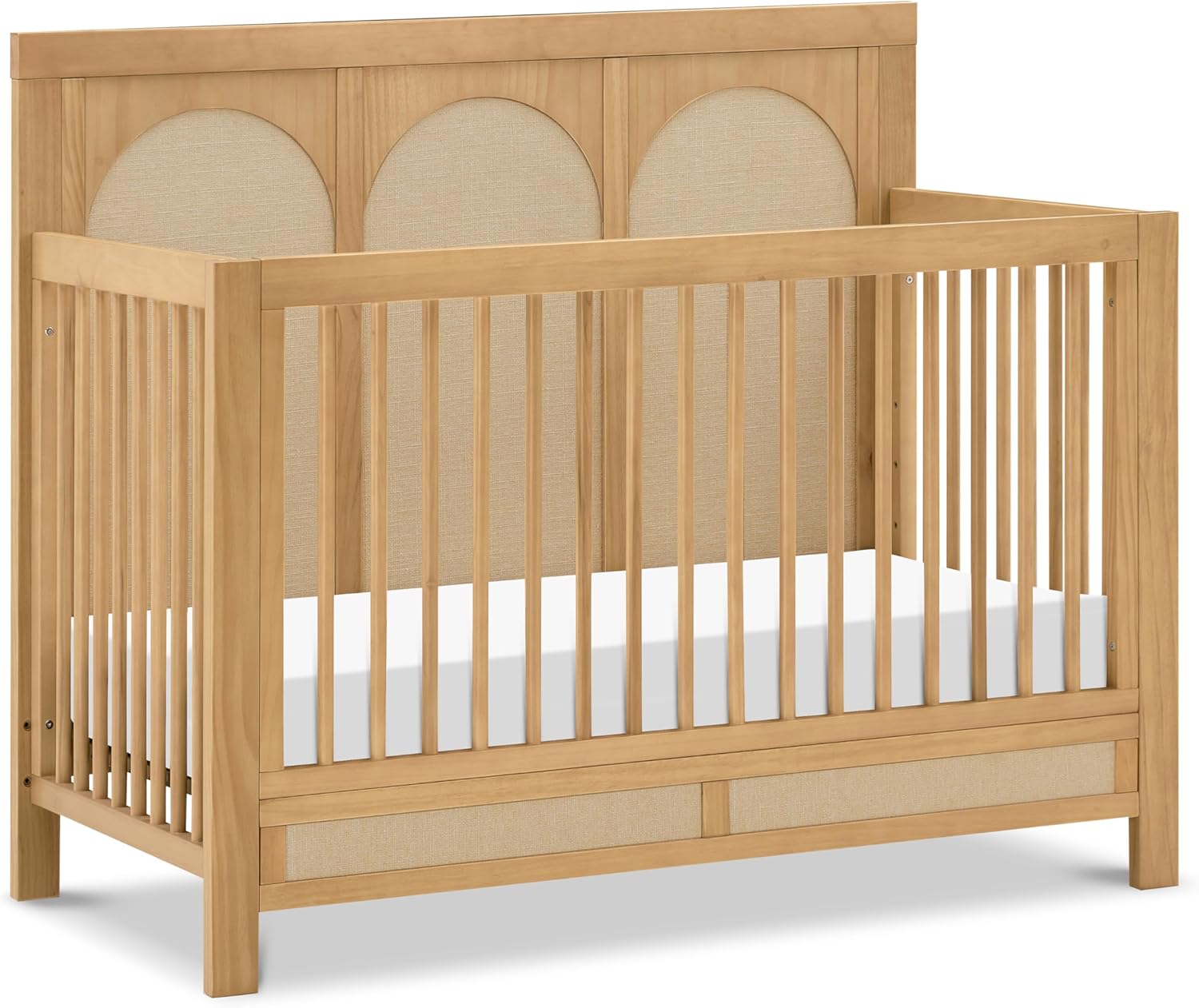 Namesake Eloise 4-in-1 Convertible Crib in Honey and Performance Sand Eco-Weave, GREENGUARD Gold Certified