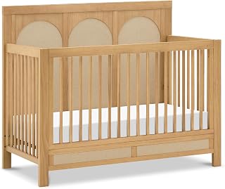 Namesake Eloise 4-in-1 Convertible Crib in Honey and Performance Sand Eco-Weave, GREENGUARD Gold Certified