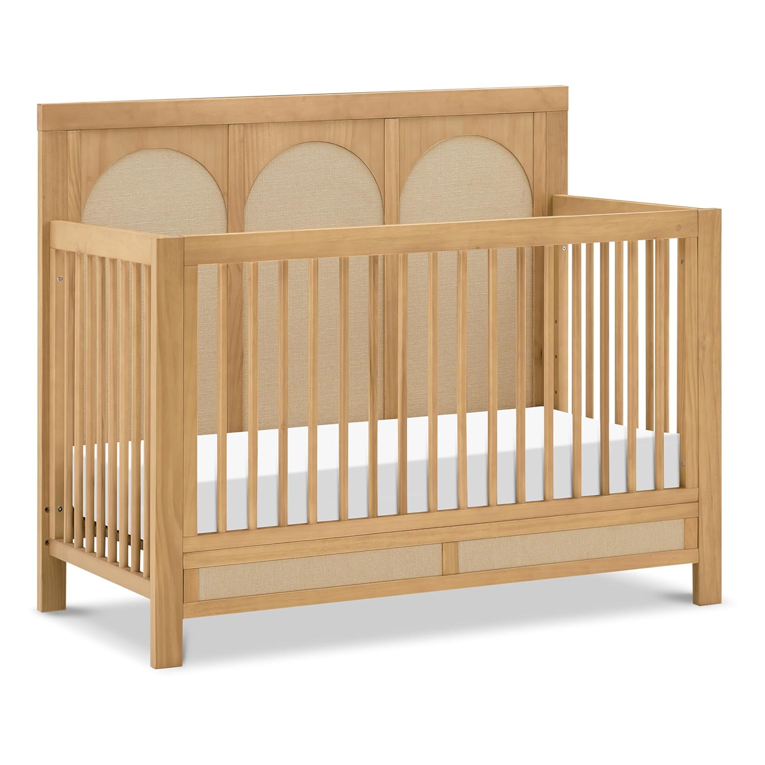 Namesake Eloise 4-in-1 Convertible Crib in Honey and Performance Sand Eco-Weave, GREENGUARD Gold Certified