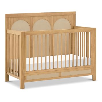 Namesake Eloise 4-in-1 Crib, Honey & Performance Sand Eco-Weave | GREENGUARD Gold Certified - Baby Crib Convertible to Toddler Bed, Daybed, Full-Size Bed - Conversion Kit Sold Separately
