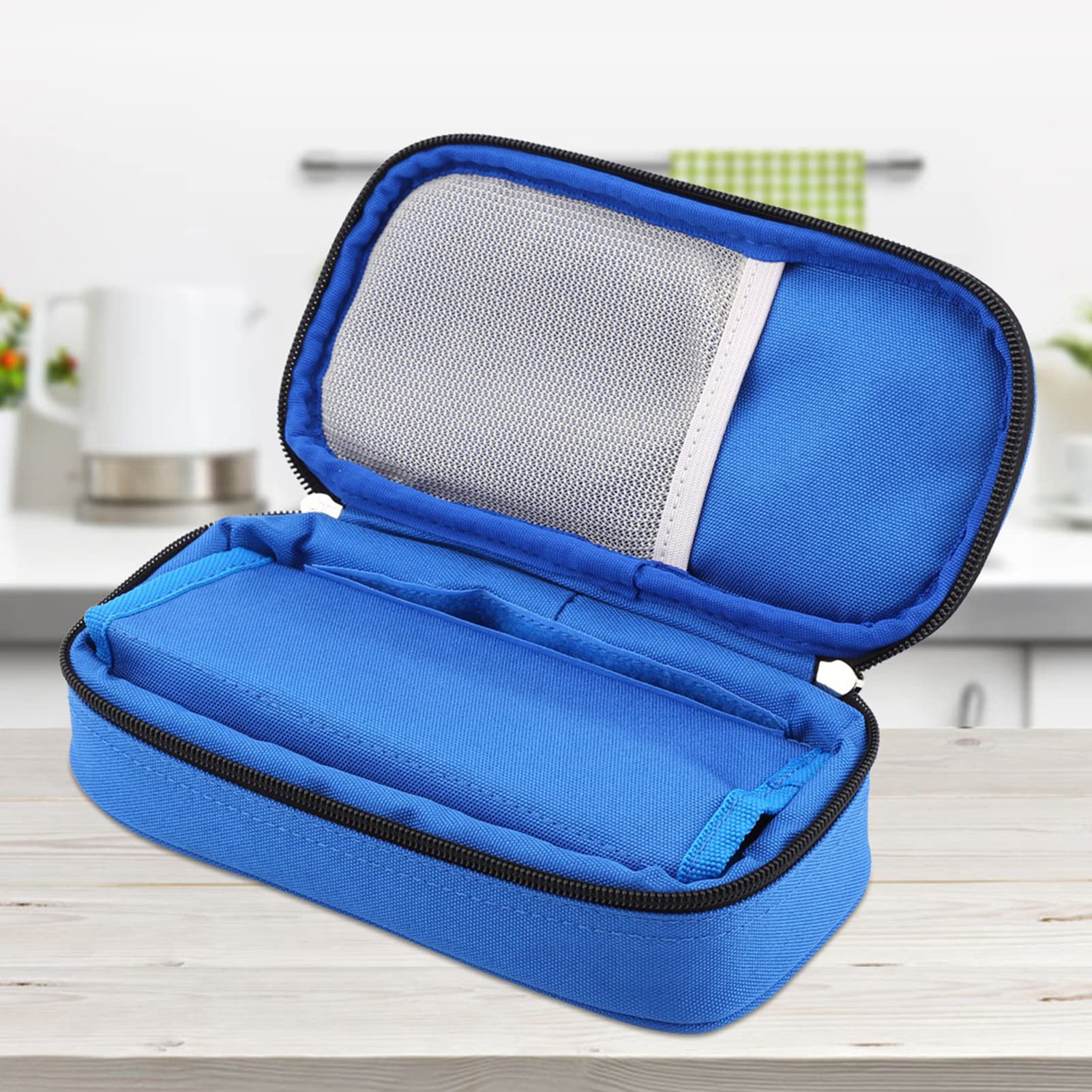 3 Colors Portable Diabetic, Allcamp Diabetic Bag Cool Bag Organizer Cooler Bag Cooler Case for Traveling (Blue)