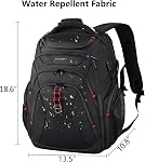 KROSER Hard Shell Travel Laptop Backpack, Water-Repellent Casual Daypack, Durable Business College Stylish Bag for Men and Women, 17.3 Inch ,Black