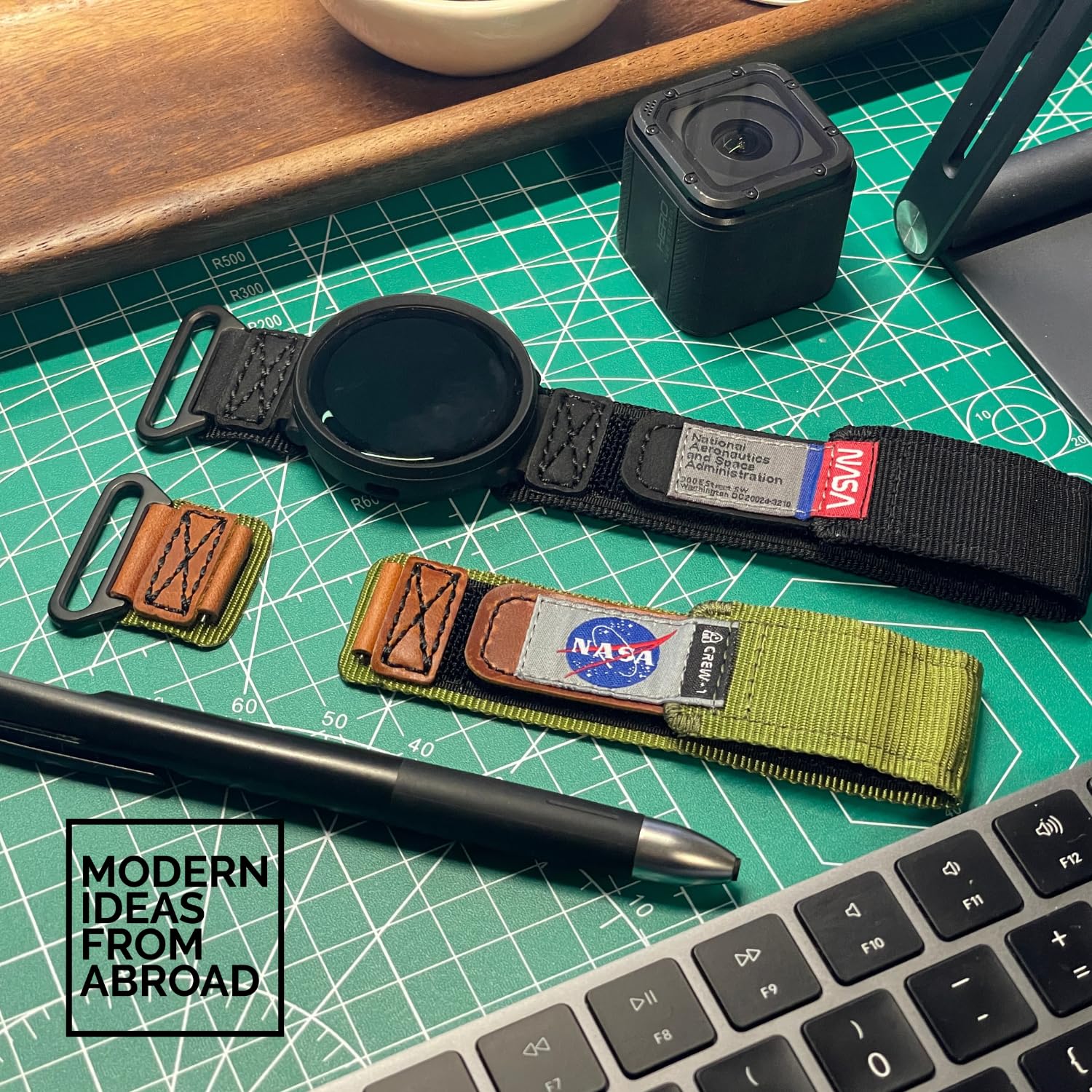 Made for Galaxy Watch 6/5 Band, NASA Licensed Rugged Nylon Leather Sports Strap With Woven Loop Design For 20mm Watch Bands - Image 2
